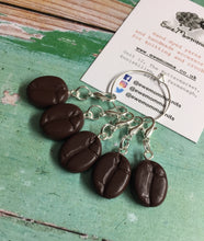 Load image into Gallery viewer, Set of Coffee Beans Stitch Markers Progress Keepers