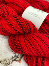 Load image into Gallery viewer, Superwash Zebra Sock Yarn, 100g/3.5oz, Bloody Mary