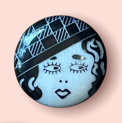 Art Deco retro face button buttons