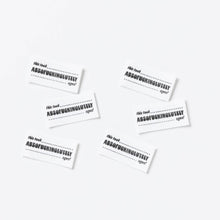 Load image into Gallery viewer, Little Rosy Cheeks Absofucking Lutely Ages woven sewing labels
