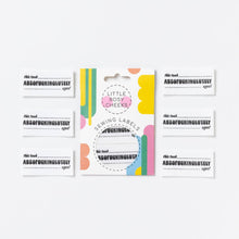 Load image into Gallery viewer, Little Rosy Cheeks Absofucking Lutely Ages woven sewing labels
