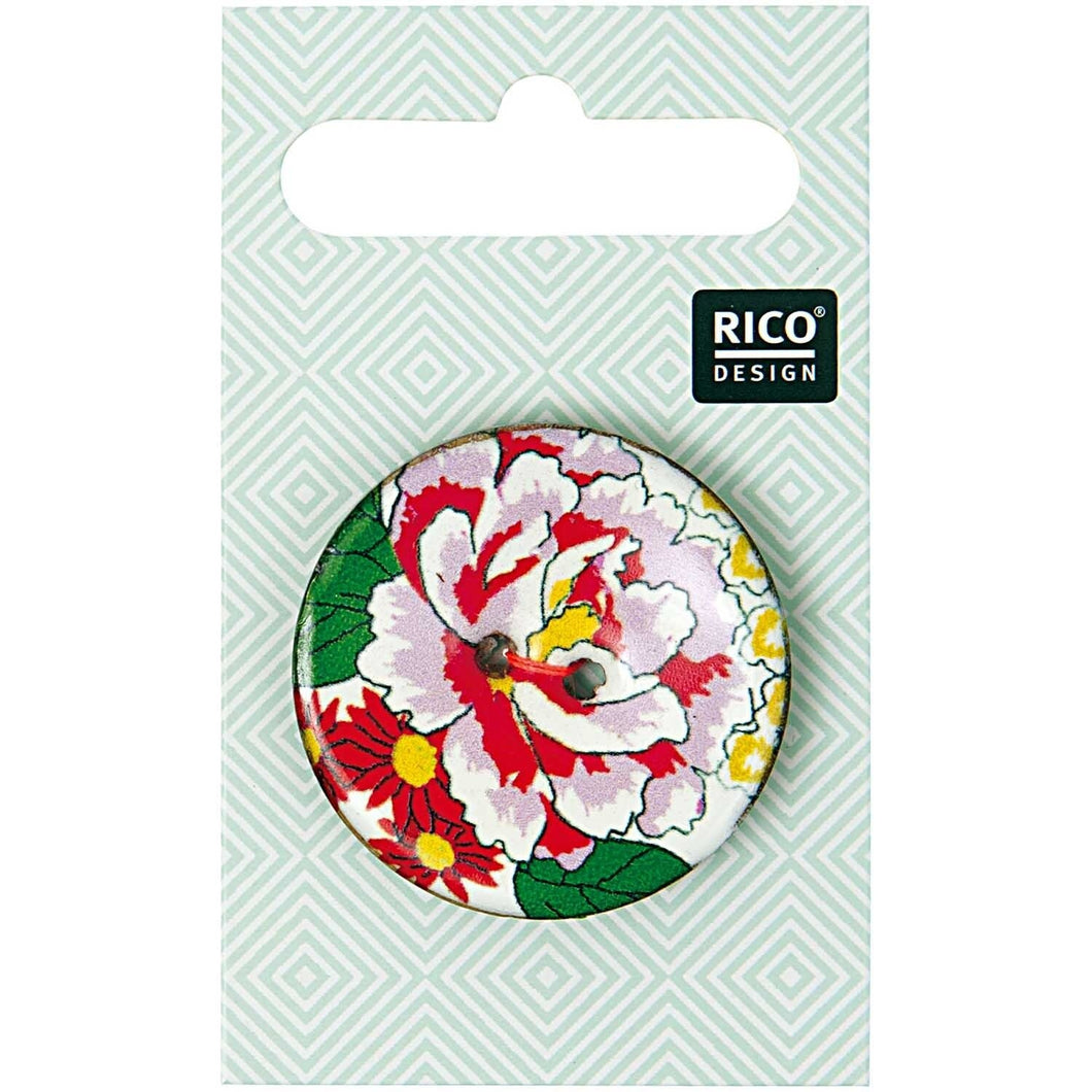 Rico button with rose pink 2.5cm