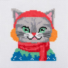 Load image into Gallery viewer, Mini Cat Ear Muffs Counted Cross Stitch Kit Trimits GCS206
