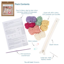 Load image into Gallery viewer, Trimits Floral Bag with Zip Crochet Kit
