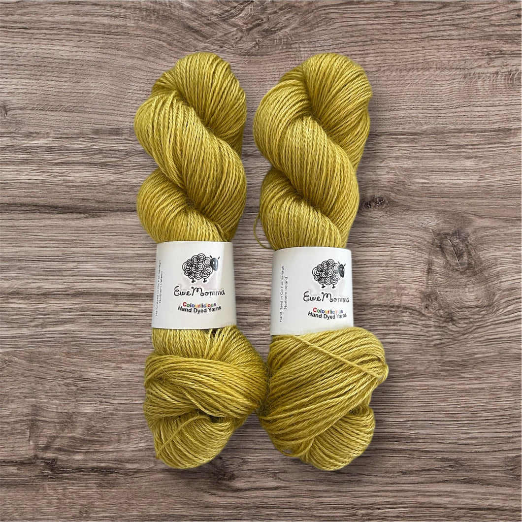 Non Superwash Wensleydale British Wool, DK Light Worsted Yarn, 100g/3.5oz, Glitter and Grease