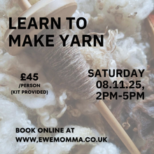 Load image into Gallery viewer, Learn to Make Yarn workshop
