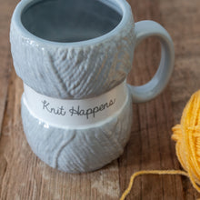 Load image into Gallery viewer, knit happens mug

