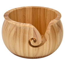 Load image into Gallery viewer, FEATURES
Varnished Yarn Bowl - Knit or crochet in organised peace with this varnished yarn bowl. Made from high quality, sustainable pine wood featuring a smooth spiral yarn channel. Size: 10 x 17.5cm.
Gentle on Fibres - Varnished for smooth finish assisting ease of unwinding with no catching of yarn and snags.
Feel-Good Crafting - open bowl design keeps yarn moving freely. Made from high quality sustainable pine wood for an attractive finish.
Tidy Craft Space - holds yarn neatly contained to reduce rolling
