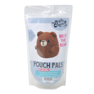 Knitty Critters Pouch Pals Crochet Kit - Billy the Bear