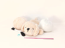 Load image into Gallery viewer, Knitty Critters Naptime Crochet Kit - Sleepy Pup
