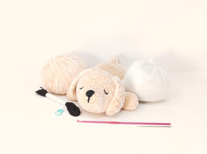 Knitty Critters Naptime Crochet Kit - Sleepy Pup