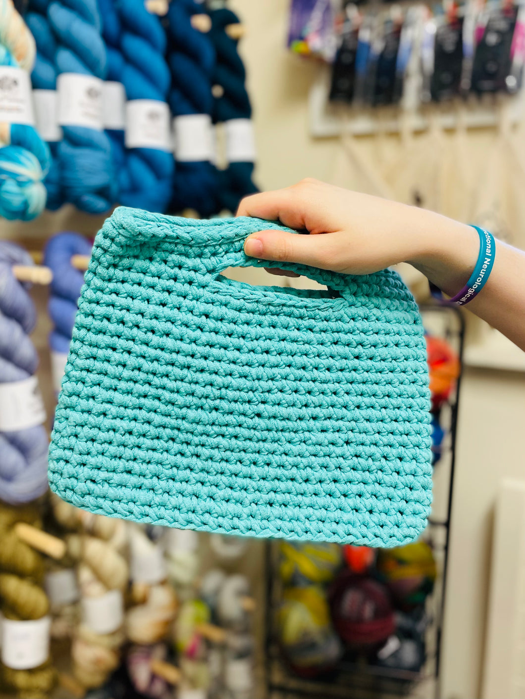 Handmade Crochet Bag - Light Green