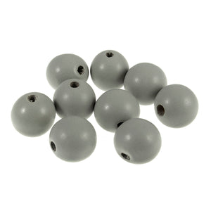 Wooden Craft Beads, 25mm, packs of 9, Grey