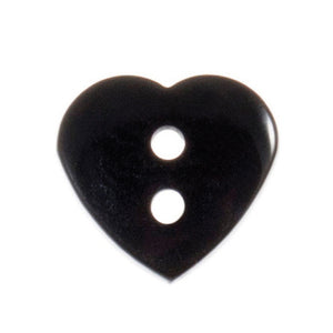 Black Heart Buttons, 15mm