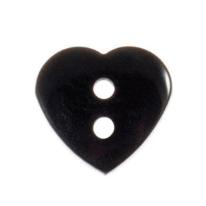 Black Heart Buttons, 15mm