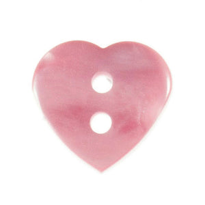 Light Pink Heart Buttons, 15mm