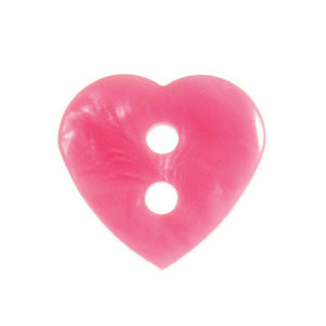 Pink Heart Buttons, 15mm