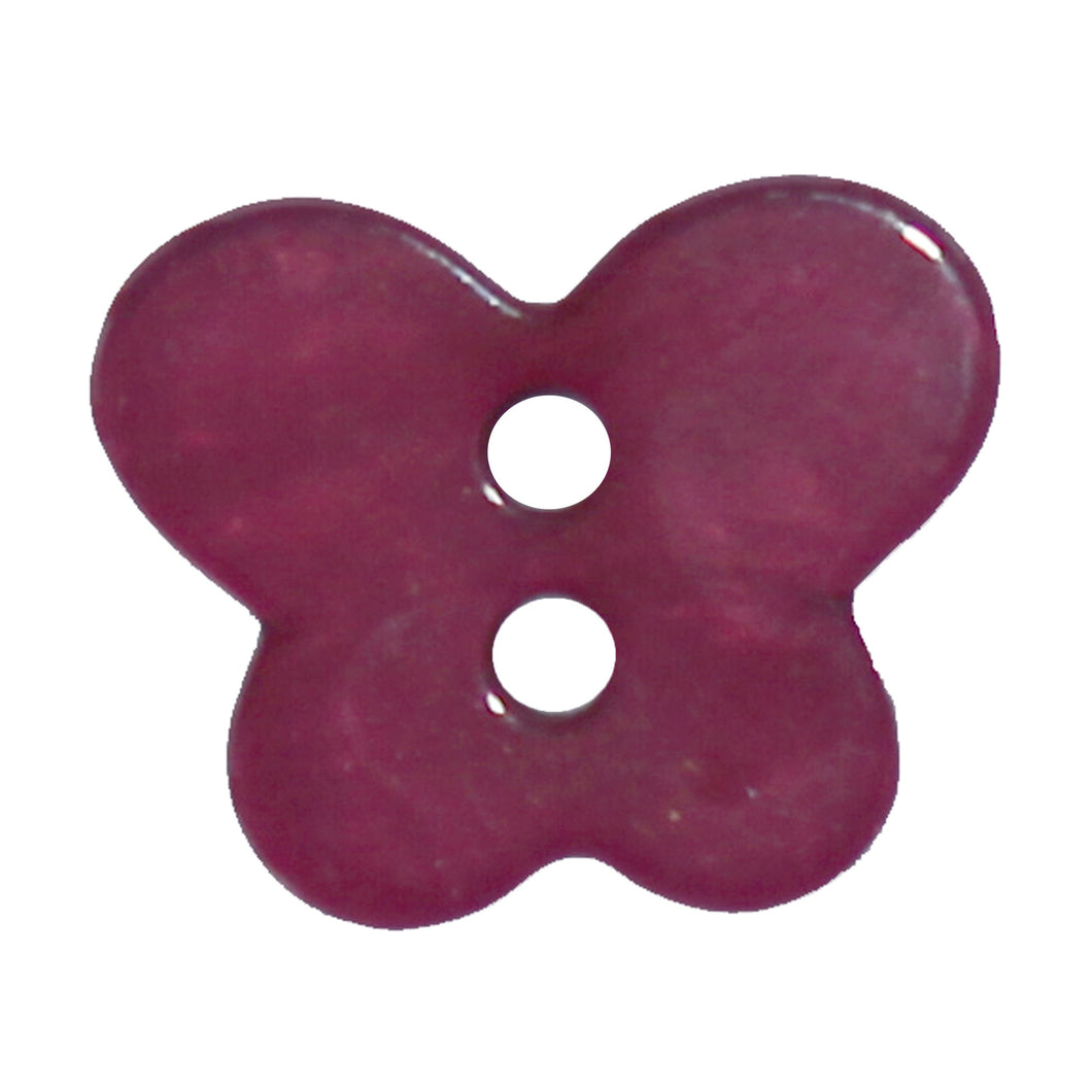 Burgundy Butterfly Buttons, 17mm
