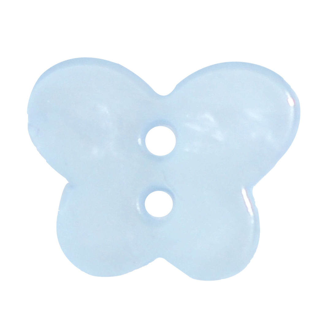 Light Blue Butterfly Buttons, 17mm