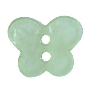 Light Green Butterfly Buttons, 17mm