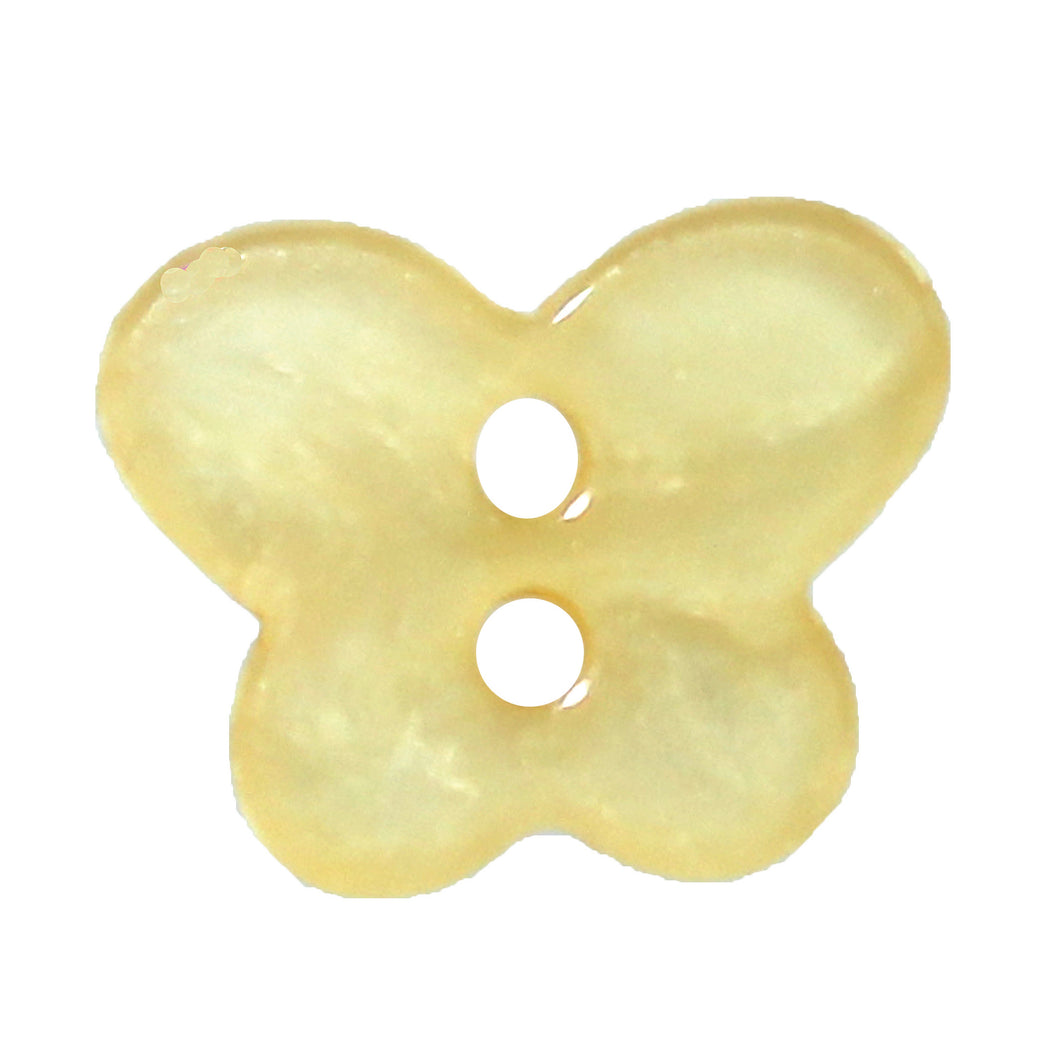 Light Yellow Butterfly Buttons, 17mm