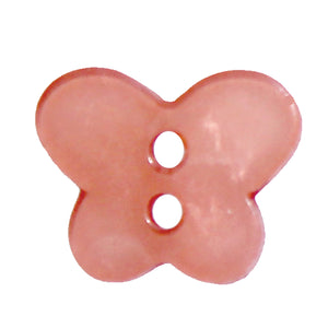 Peach Butterfly Buttons, 17mm