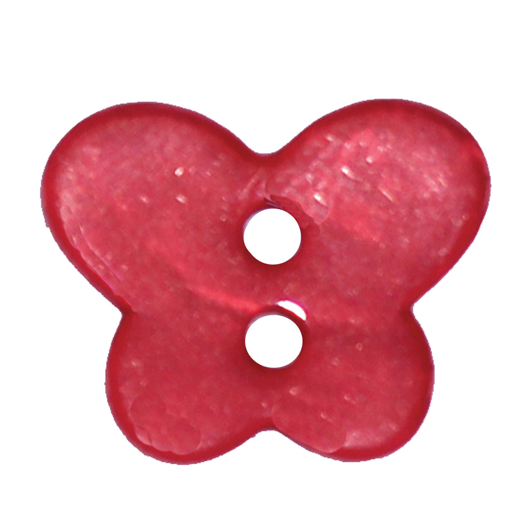 Red Butterfly Buttons, 17mm