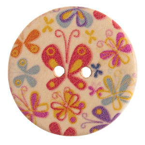 Multi Patterned Butterfly Buttons, 20mm