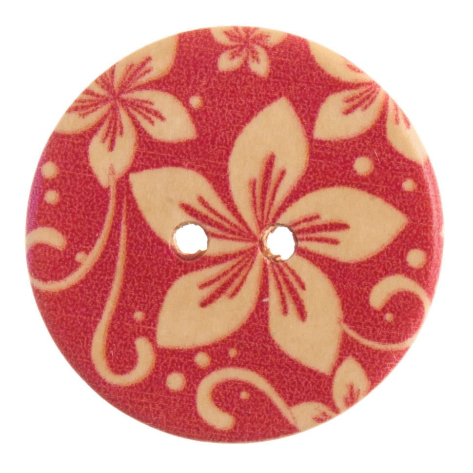 Floral Patterned Buttons, 25mm