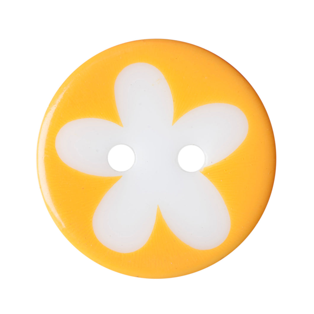 Light Orange Flower Buttons, 17mm