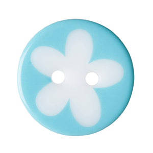 Light Blue Flower Buttons, 17mm