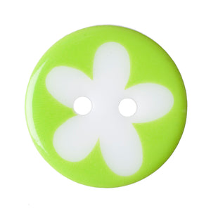 Light Green Flower Buttons, 17mm