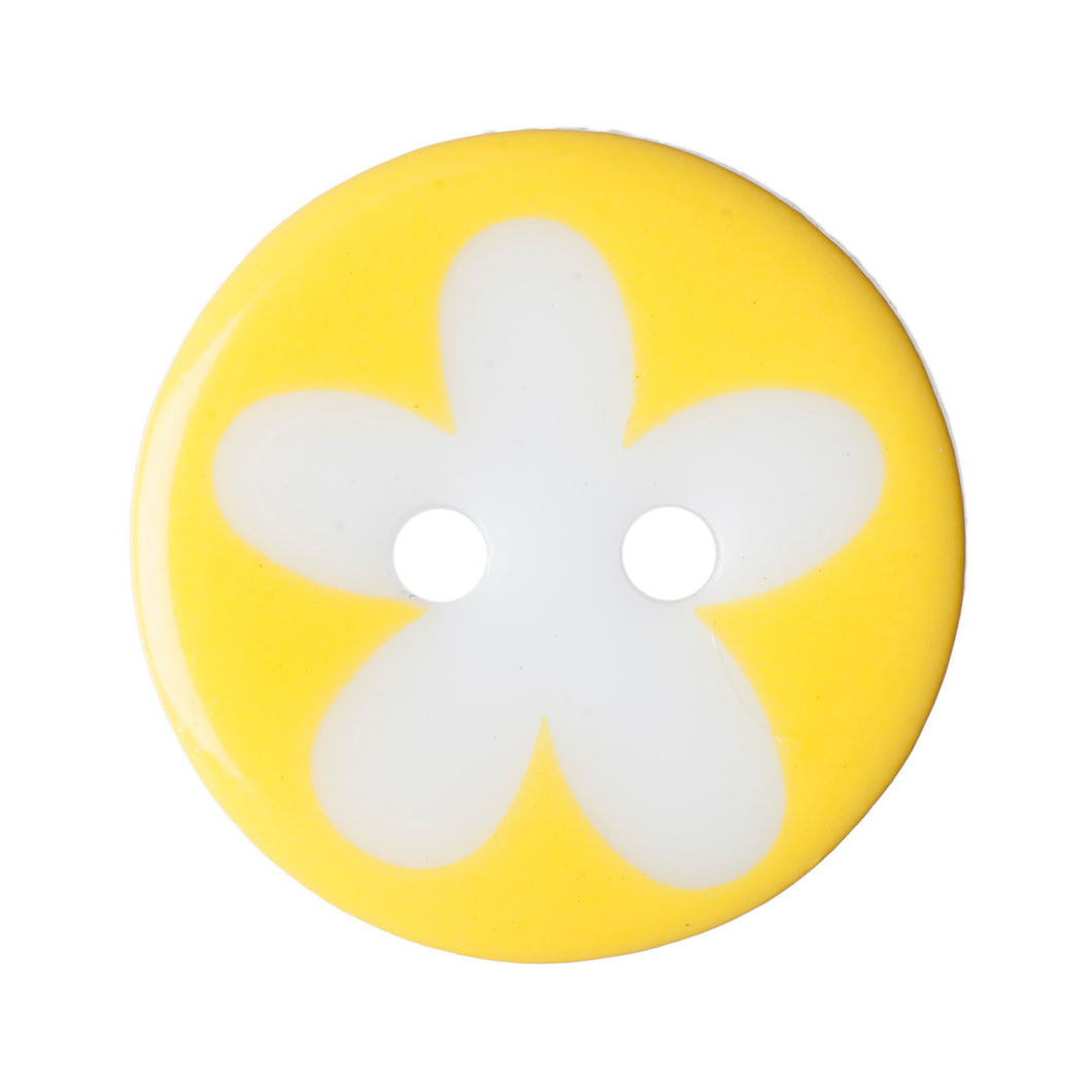 Light Yellow Flower Buttons, 17mm