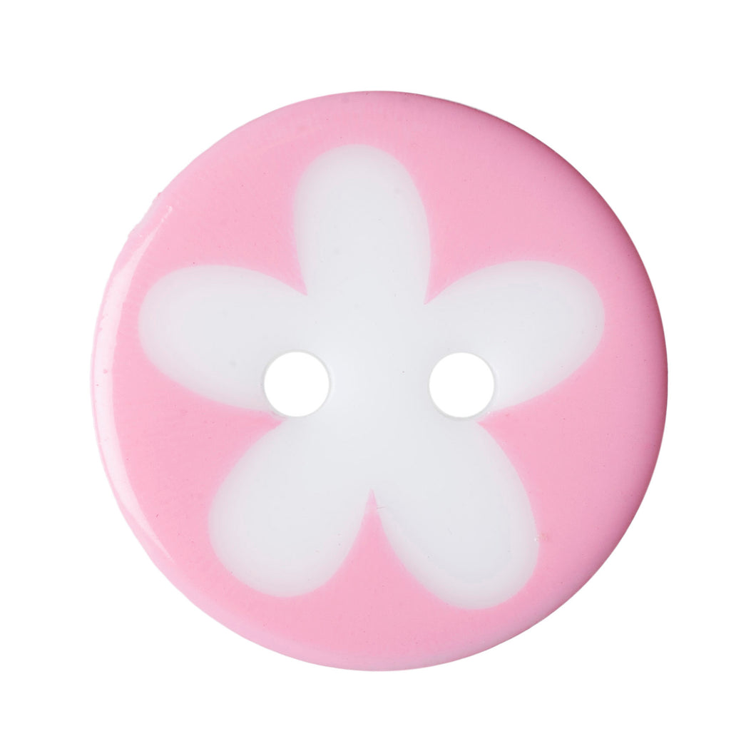 Light Pink Flower Buttons, 17mm