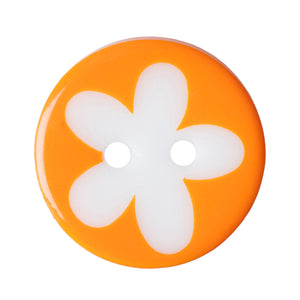 Orange Flower Buttons, 17mm