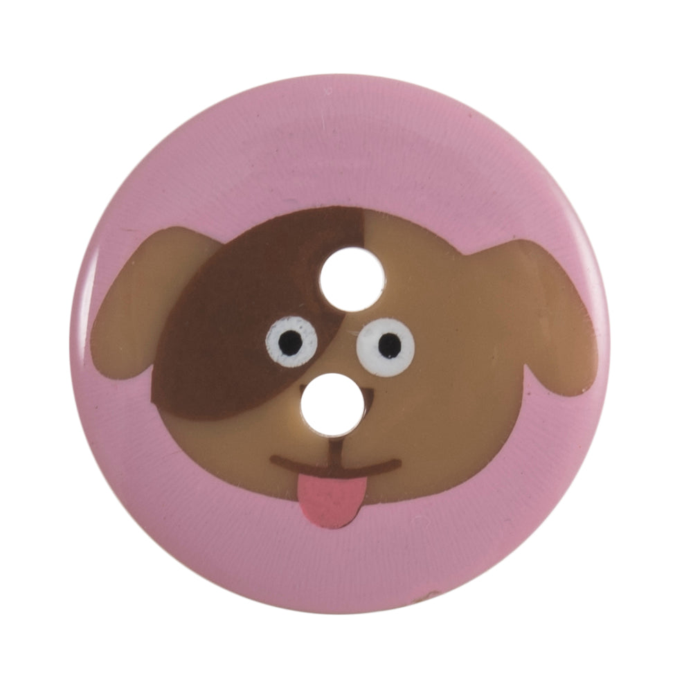 Pink Dog Buttons, 19mm