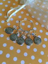Load image into Gallery viewer, Set of 5 Smiley Faces Stitch Markers
