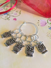 Load image into Gallery viewer, Set of 5 Owl Stitch Markers
