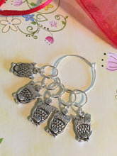 Load image into Gallery viewer, Set of 5 Owl Stitch Markers
