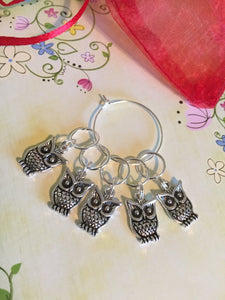 Set of 5 Owl Stitch Markers