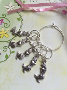 Set of 5 Mermaids Stitch Markers