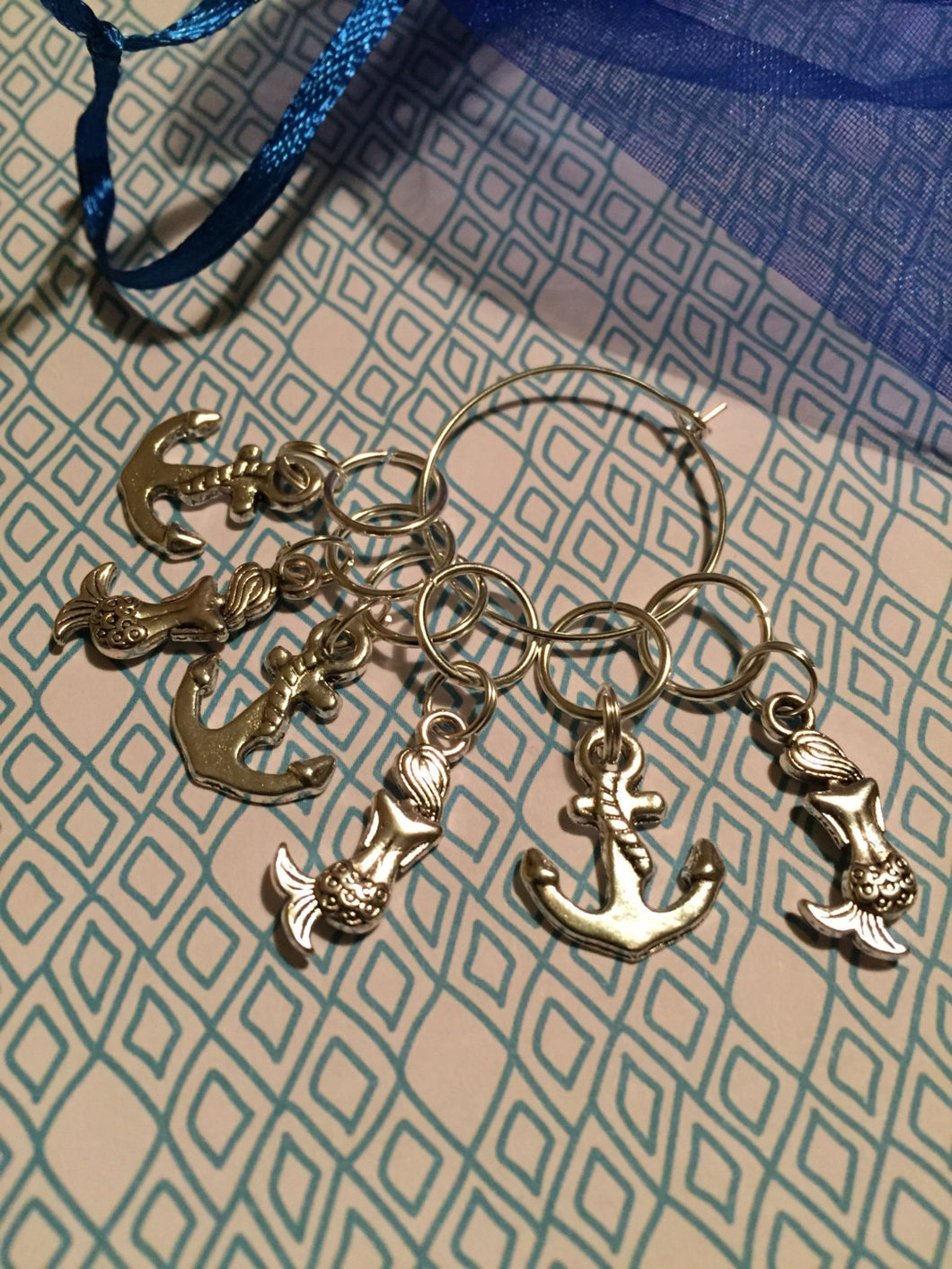 Set of Mermaid Anchors Stitch Markers