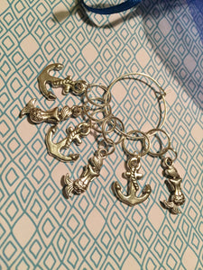 Set of Mermaid Anchors Stitch Markers