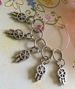 Set of 5 Dreamcatchers Stitch Markers
