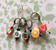 Load image into Gallery viewer, Set of 5 Fruit Stitch Markers
