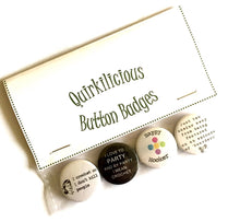 Load image into Gallery viewer, Set of 4 Crochet Themed Button Badges, 1&quot;/25mm
