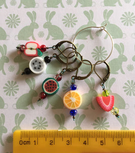 Set of 5 Fruit Stitch Markers