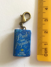 Load image into Gallery viewer, Miniature Book Charm Stitch Marker, Pride and Prejudice, Sense and Sensibility, Jane Austen inspired
