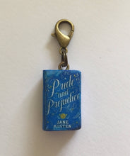 Load image into Gallery viewer, Miniature Book Charm Stitch Marker, Pride and Prejudice, Sense and Sensibility, Jane Austen inspired
