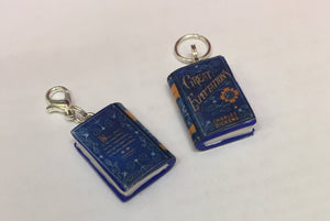 Miniature Book Charm Stitch Marker, Great Expectations, Charles Dickens inspired